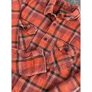 Burton Red Black Plaid Flannel Shirt Mens L Durable Goods